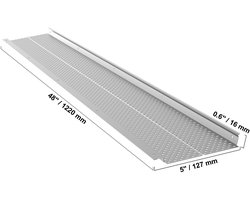Dakgootbeschermers - Aluminium Dakgootroosters - Set Van 26 - Totale Lengte 31 m - Breedte 12,7 cm - Gatdiameter 5,1 mm - Dikte 0,5 mm - Universele Pasvorm