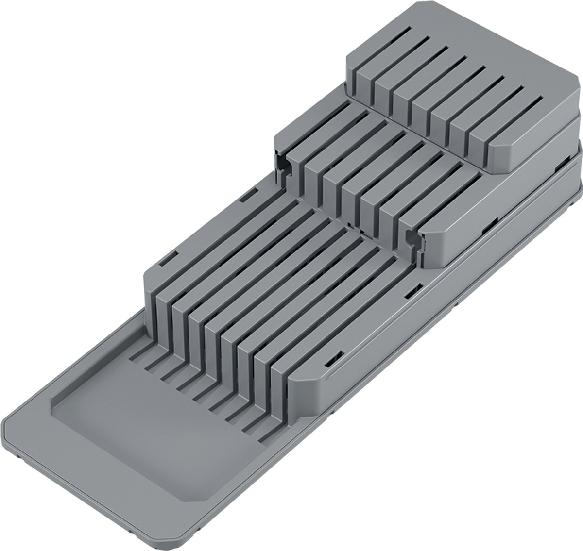 Metaltex - Messenblok voor Lade - Blade-Fit Messenhouder - Verstelbaar - 41 x 14,4 x 8 cm - Grijs
