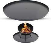 HEAT Bodemplaat Rond Ø 50 cm - Bodemplaat voor Vuurkorf of Vuurschaal - Staal - Zwart - Bescherm de ondergrond van brandplekken - Hittebestendig - 50x50 cm