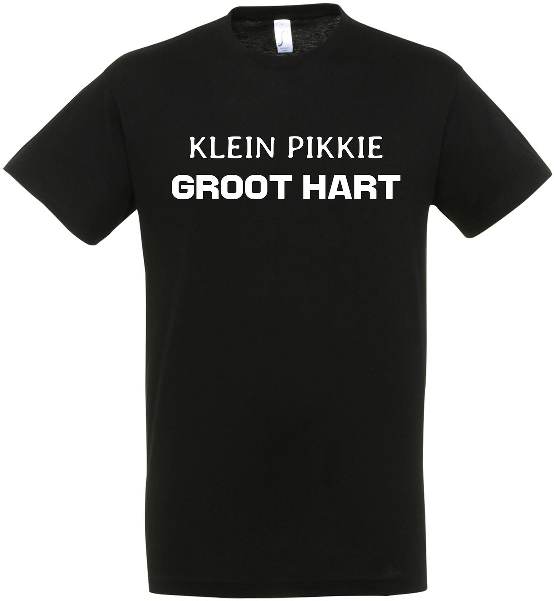 Kleine Lul Groot Hart T-shirt - Heren Dames Unisex - cadeau - Grappige T-shirt’s - Origineel Cadeau - Zwart - Funny - Grappig - Maat L