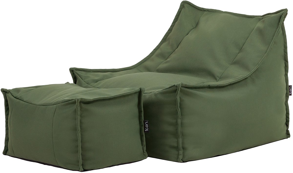 Icon Alto Zitzak Fauteuil met Poef - Olefin - Binnen - Buiten - Groen