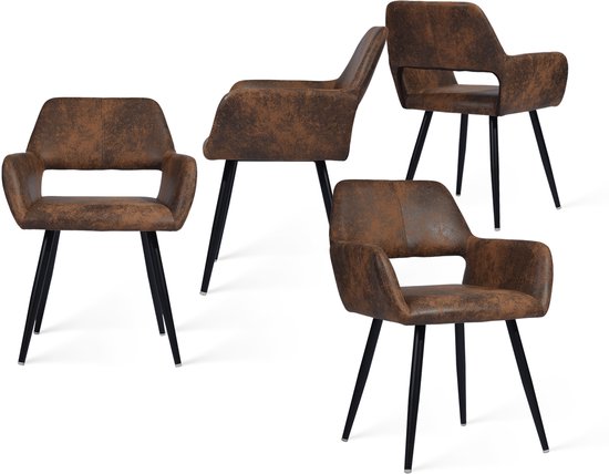 Stijlvolle Europese Vintage Eetkamerstoelen - Set van 2