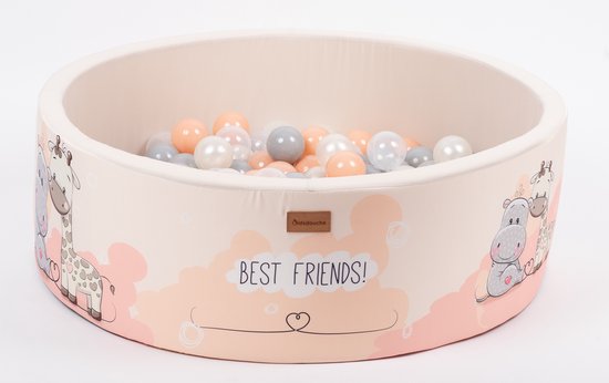 Ballenbak Baby - Speelgoed 1 jaar, 2 jaar, 3 jaar - Best Friends Ballenbad - Ballenbakken - Gomoor - 100% Katoen en BPA vrije ballen 200 stuks Ø 7 cm - Ballen Licht Orange, Zilver, Parel en Parelmoer van Merkloos — afbeelding 2