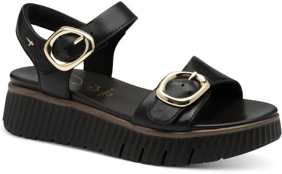 Comfortabele leren sandalen met sleehak
