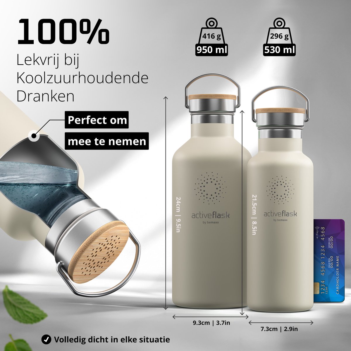 bemaxx Drinkfles met Rietje RVS Thermosfles ACTIVE FLASK (3 Drinkdoppen met Infuser), Volwassenen Kinderen, BPA-Vrij + Lekvrij | 1 Liter/500 ml Isoleerfles, Vacuüm Waterfles Sport Fitness Fietsen Water Fles Waterbidon Sportbidon thumbnail 2