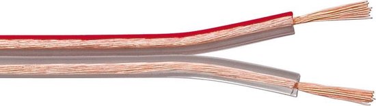 Luidspreker kabel (CU koper) - 2x 1,50mm² / transparant - 10 meter | bol.com