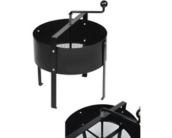 NAIZY Zeef Handmatige Tuinzeef Grond Ø 40cm Efficiënte doorvoerzeefmachine van hoogwaardig staal Compostzeef met roterende spindel Grondzeef voor tuin Rolzeef Zandzeef, voor stenen Compost Zand etc.