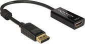 DeLOCK premium DisplayPort naar HDMI adapter - DP 1.2 / HDMI 1.4 (4K 30Hz) / zwart - 0,20 meter