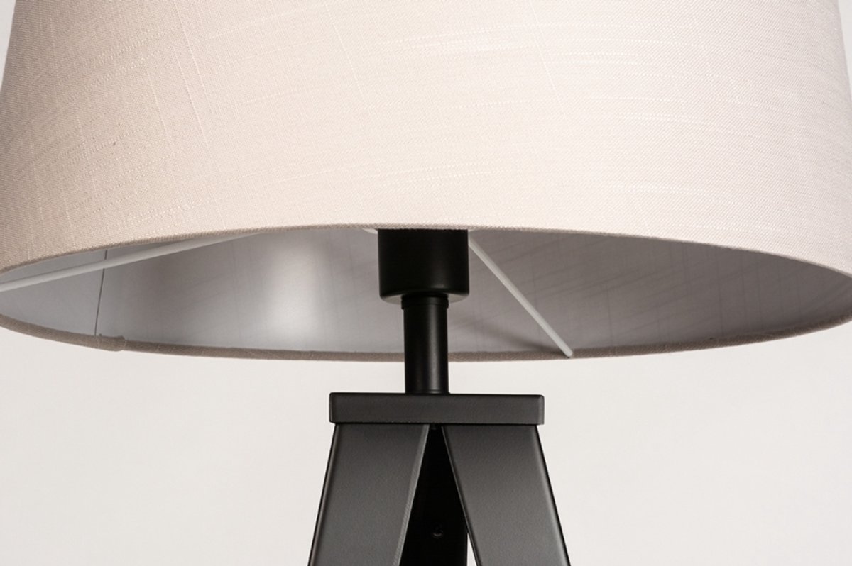 Lumidora Vloerlamp 31062 - ANTIQUA - E27 - Zwart - Taupe - Metaal - ⌀ 51 cm