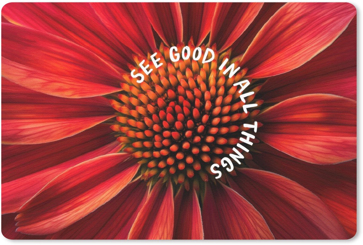 Muismat 27x18 cm - Mousepad Close up - Bloem - Quote - Rood - Muismatten