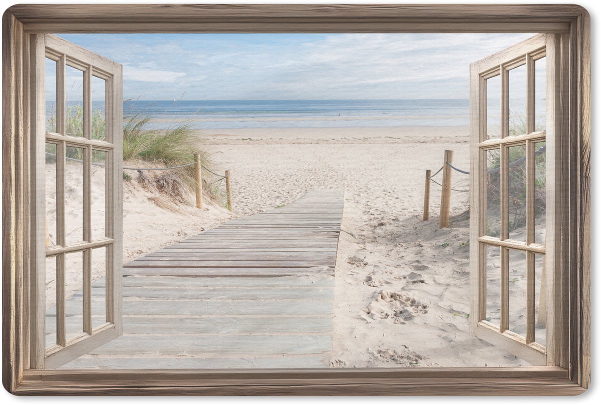 Muismat 27x18 cm - Mousepad Doorkijk - Strand - Duinen - Pad - Landschap - Muismatten