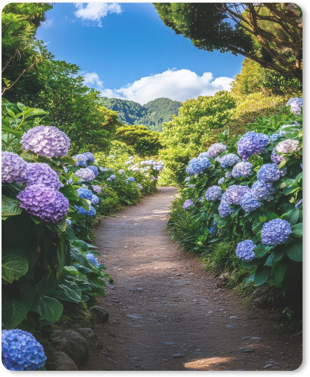 Muismat 19x23 cm - Mousepad Hortsensia - Pad - Bloemen - Muismatten