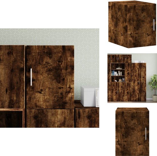 Wandkast 100x18x40 cm bewerkt hout zwart