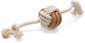 Beeztees Puppy Dental Speeltouw Fem - Hondenspeelgoed - Rubber/Katoen - Beige/Bruin - 30x8,8x8,8 cm
