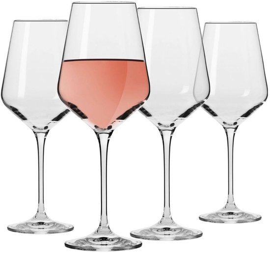 KROSNO | Grands verres à vin blanc | Set de 4 pièces - 390 ml | Collection avant-gardiste, verre en cristal, parfait pour la maison, le restaurant et la fête, passe au lave-vaisselle