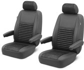 Pasvorm stoelhoezen Mercedes Vito 447 / eVito 2014-heden (past op 2 stoelen) - Combinatie van kunstleer met alcantara zwart
