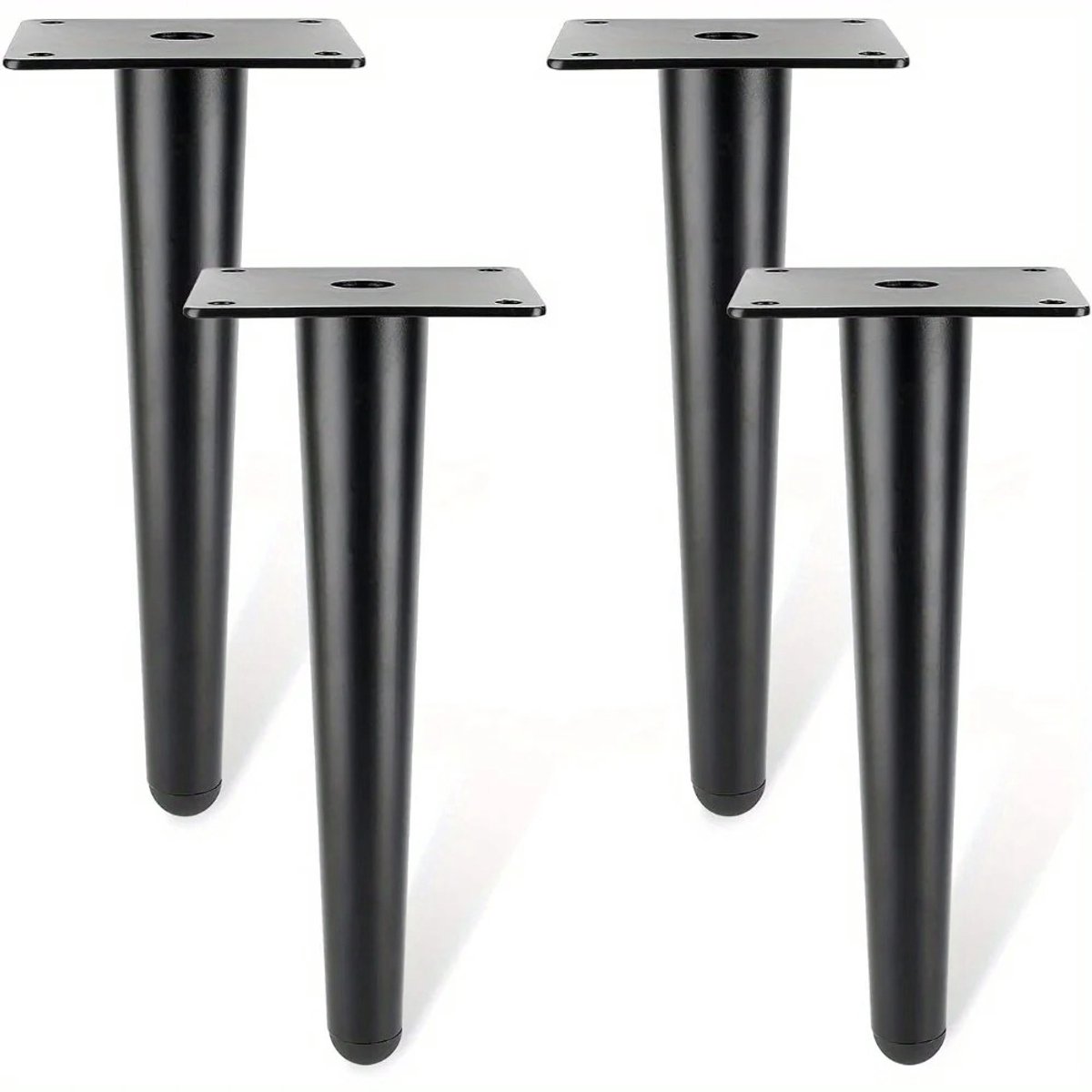 WiseGoods Premium Stalen Tafelpoten - Heavy Duty Meubelpoten - DIY Tafelpoot - Retro Hairpin Pinpoten - Meubelpoot Zwart - 10CM