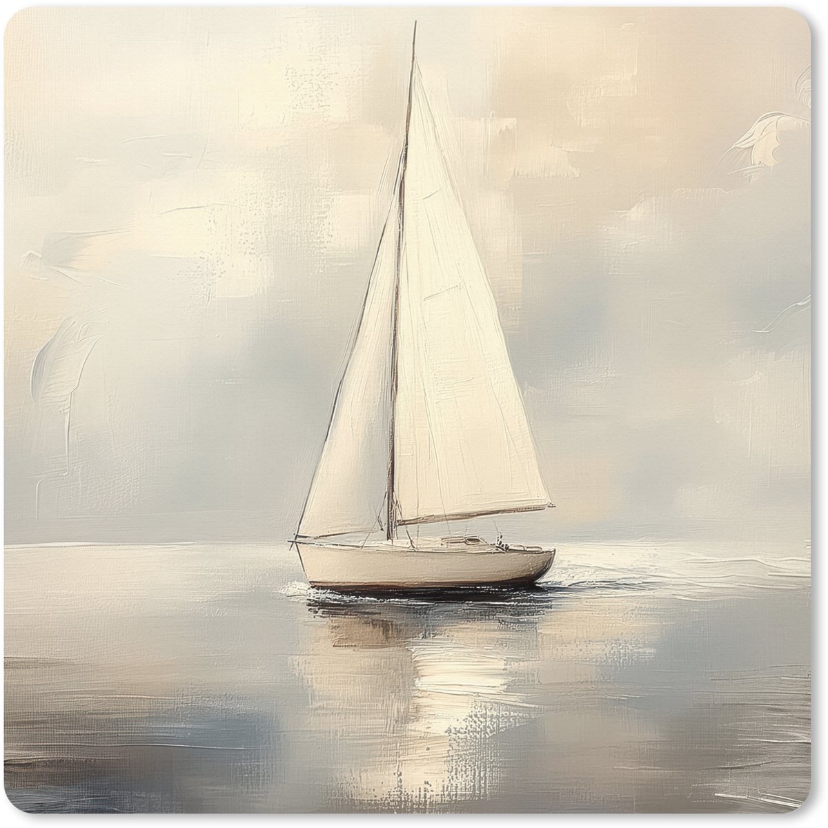 Muismat XXL 80x80 cm - Bureau onderlegger - Bureau mat Zeilschip - Zee - Bewolkt - Bureaumat - Gaming mousepad xl - Bureaulegger groot - Computer deskmat