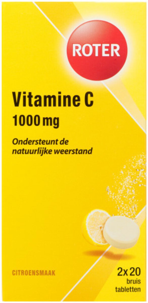 Roter Vitamine C Bruis 1000 mg Citroen - 2 x 2 x 20 bruistabletten - Voordeelverpakking