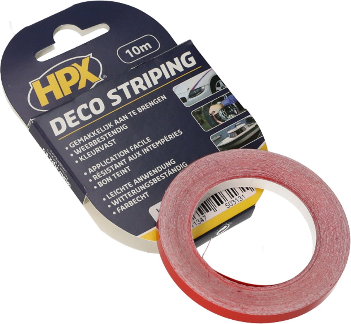 HPX Velgstriping HPX Solidline 6mm x 10m rood