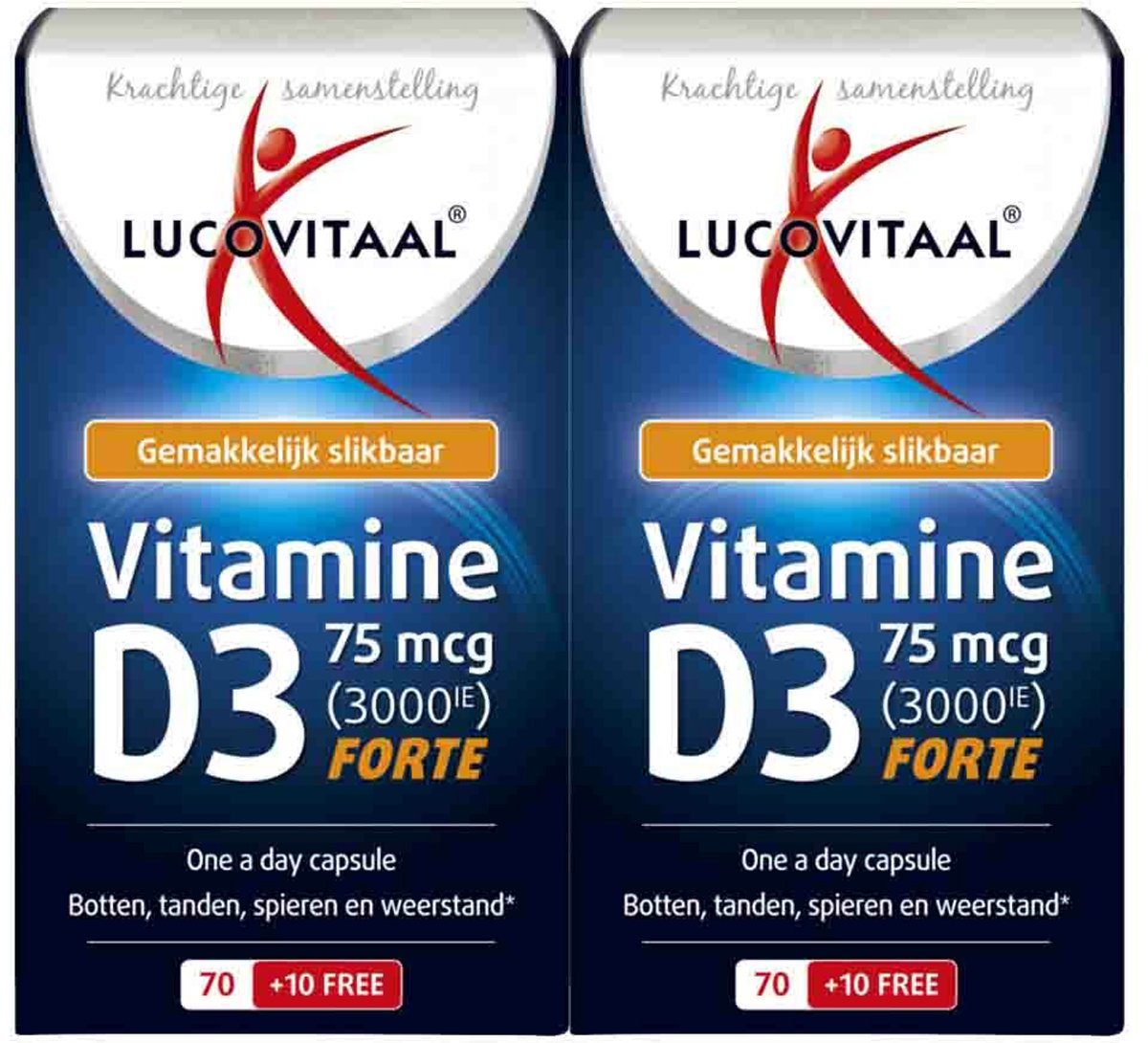 Goedkoopste 2x Lucovitaal Vitamine D3 75mcg Forte 80 capsules