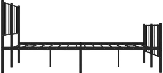 vidaXL - Bedframe - met - hoofd- - en - voeteneinde - metaal - zwart - 193x203 - cm