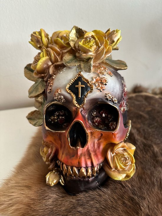 Goodyz - Steampunk collectie - Skulls - Skull decoratie - Gele rozen - Rozen - Bloemen