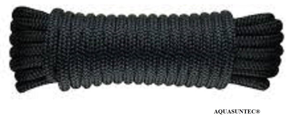 Aquasuntec Landvast 14mm x 10 meter, kleur zwart