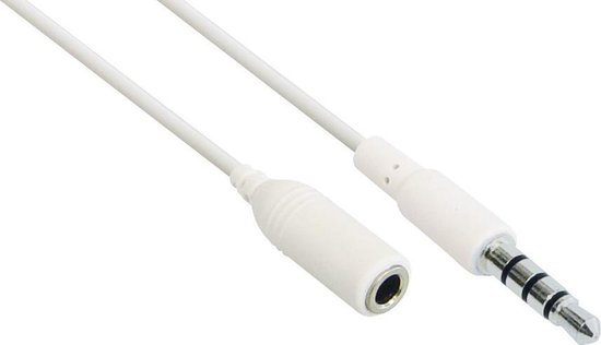 3 5mm Klinke 3 Polig Adapter Auf 4 Polig 3,5mm Jack 4-polig (m) - 3,5mm Jack 3-polig (v) adapter - wit - 0,10