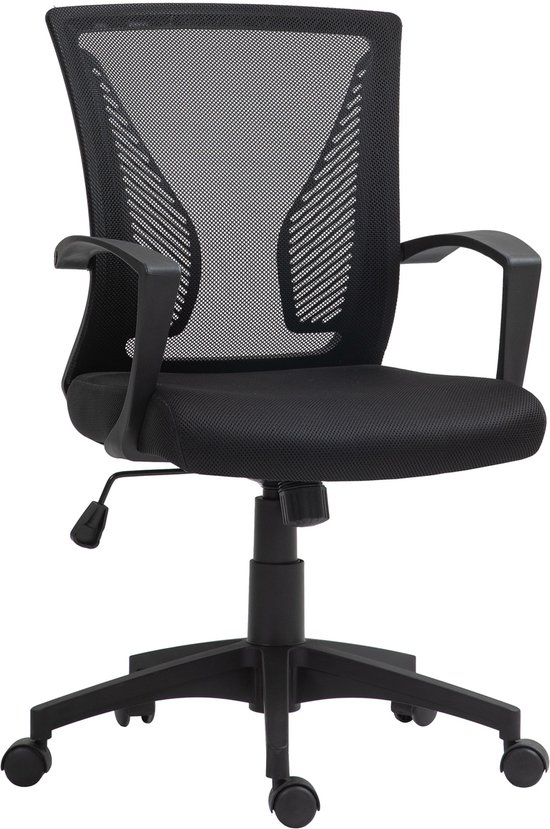 HOMCOM Bureaustoel, ergonomische bureaustoel met kantelfunctie, draaifunctie, in hoogte verstelbaar, computerstoel met fonkelende kristallen knopen, fluwelen look, voor thuiskantoor, zwart