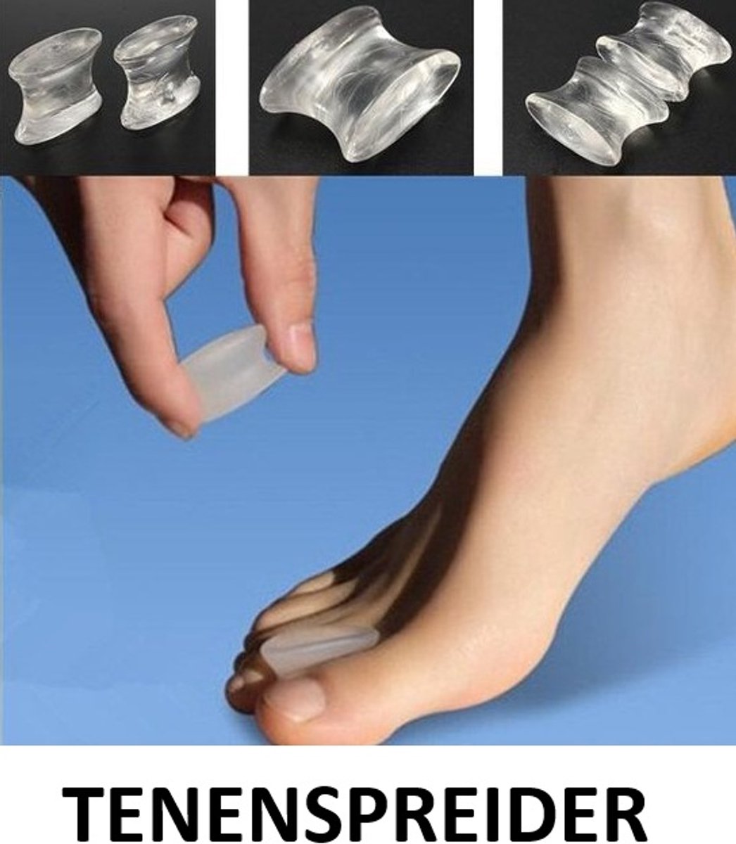 Teenspreider -2 stuks gelhouder van zachte siliconen - Teen naar keuze om te spreiden voor hallux valgus, hamertenen, kogelvormige tenen - Underdog Tech
