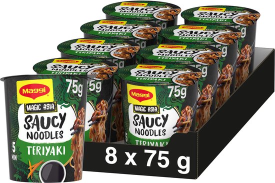 Maggi Saucy Noodles Teriyaki - 8 stuks x 75g - Voordeelverpakking