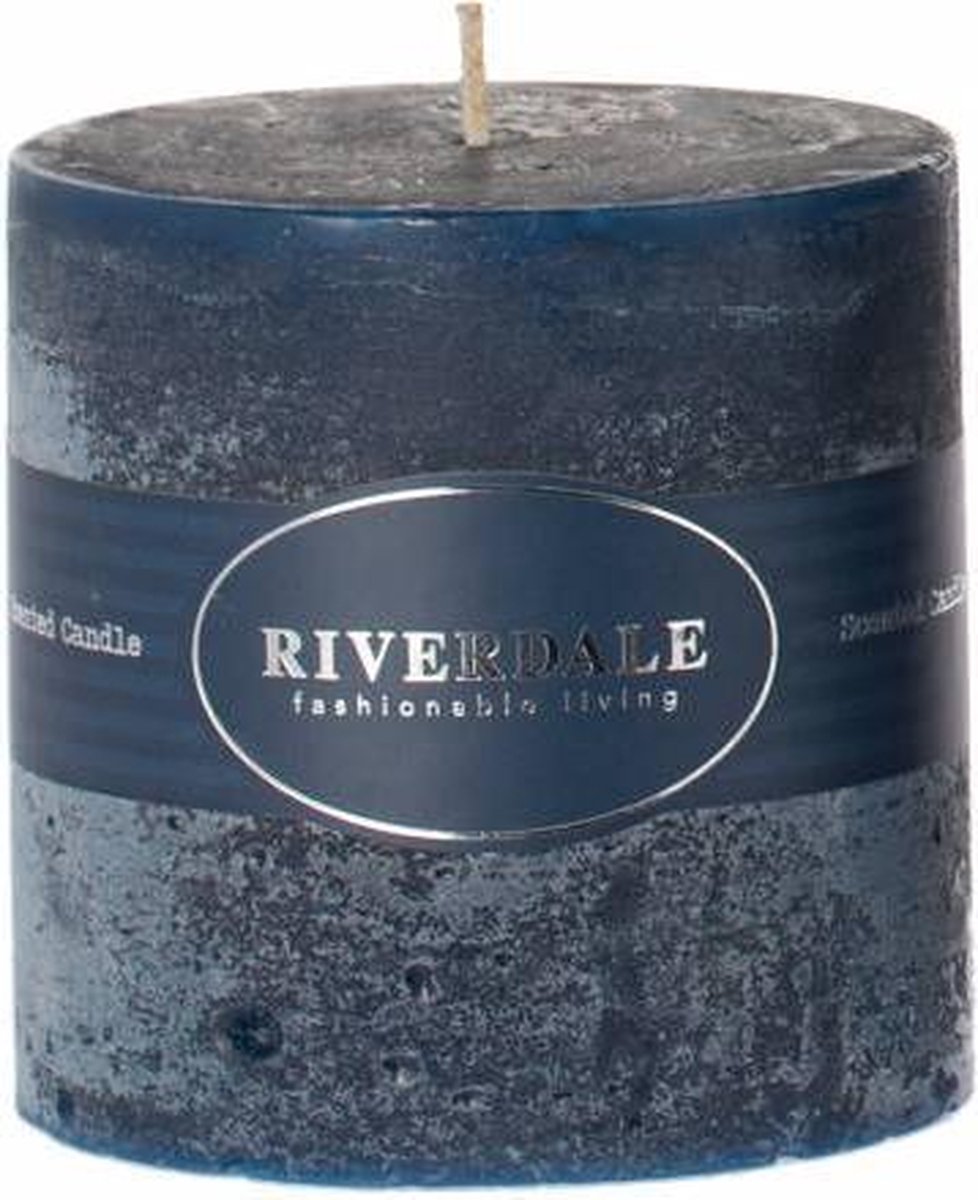 Riverdale Kaars Pillar Blue 10x10cm | bol.com