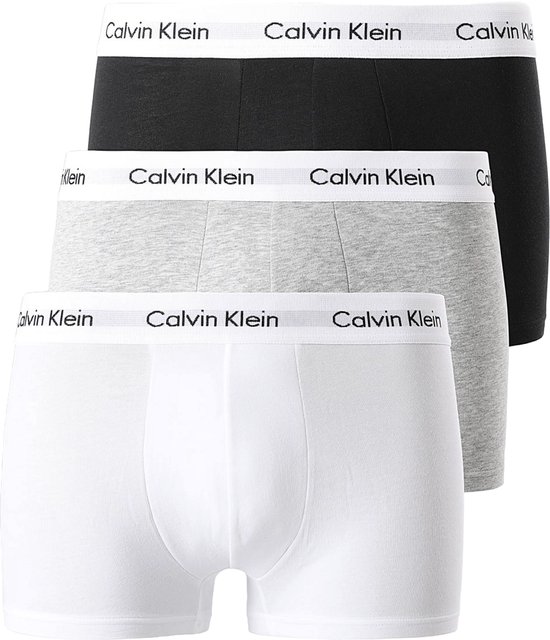 Calvin Klein Boxershorts - Heren - 3-pack - Grijs/Wit/Zwart - Maat M