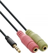 InLine 2m, 3.5mm/2x3.5mm audio kabel Black