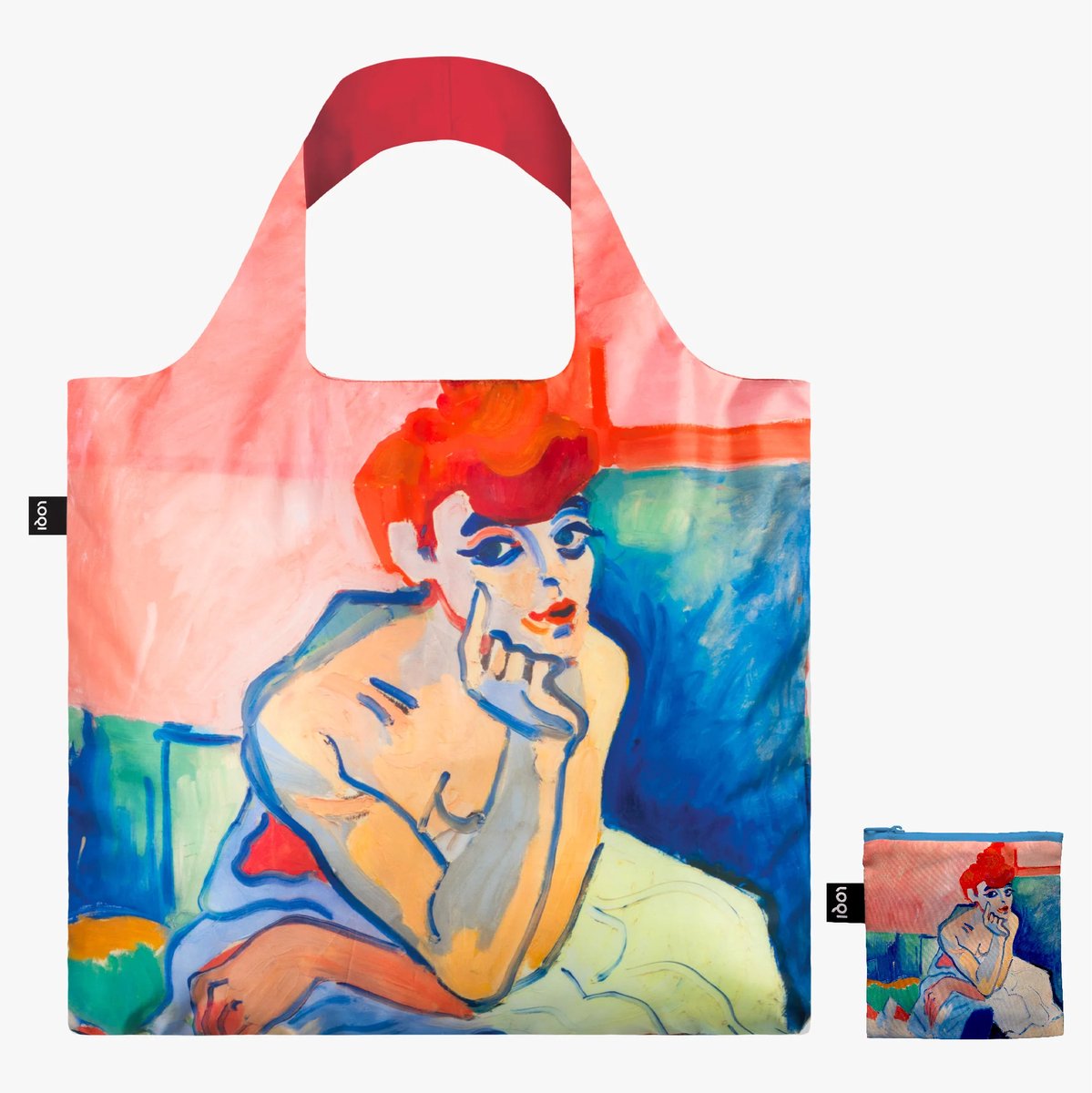 LOQI Museum Collection - Opvouwbare Draagtas - Opvouwbare Shopper - Boodschappentas kunst print - André Derain - Woman in a Chemise - Copenhagen
