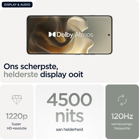 Motorola Edge 60 Pro met scherpste, helderste display ooit, 1220p resolutie, 4500 nits helderheid en 120Hz verversingsfrequentie.