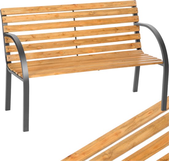 tectake® 2-zits Tuinbank weerbestendig - Tuinbank hout in landhuisstijl - Romantische balkonbank - Houten tuinbank - Tuinmeubelbanken (Michaela, 119,5x62x83)