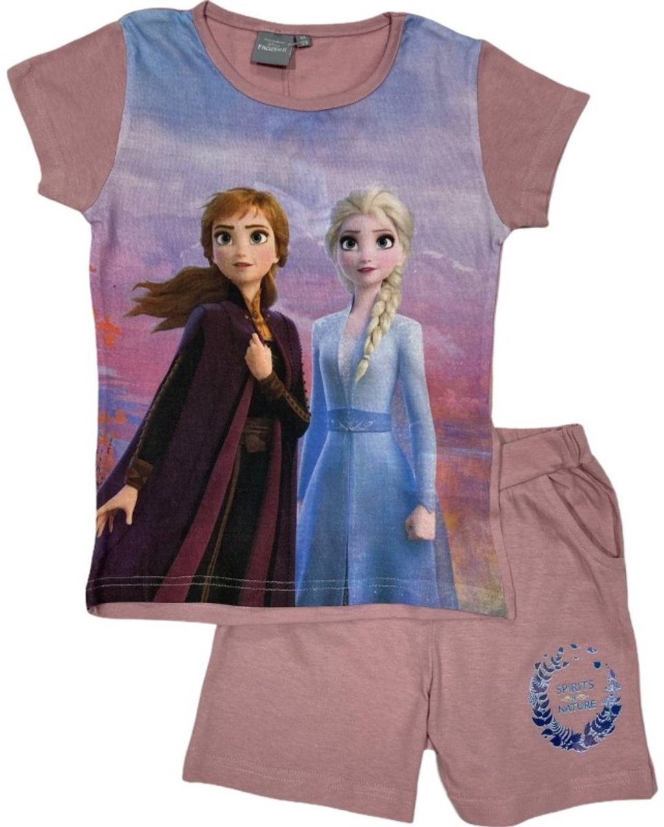 Disney Frozen - Shortama - Zalmroze - Anna en Elsa - Kinderpyjama