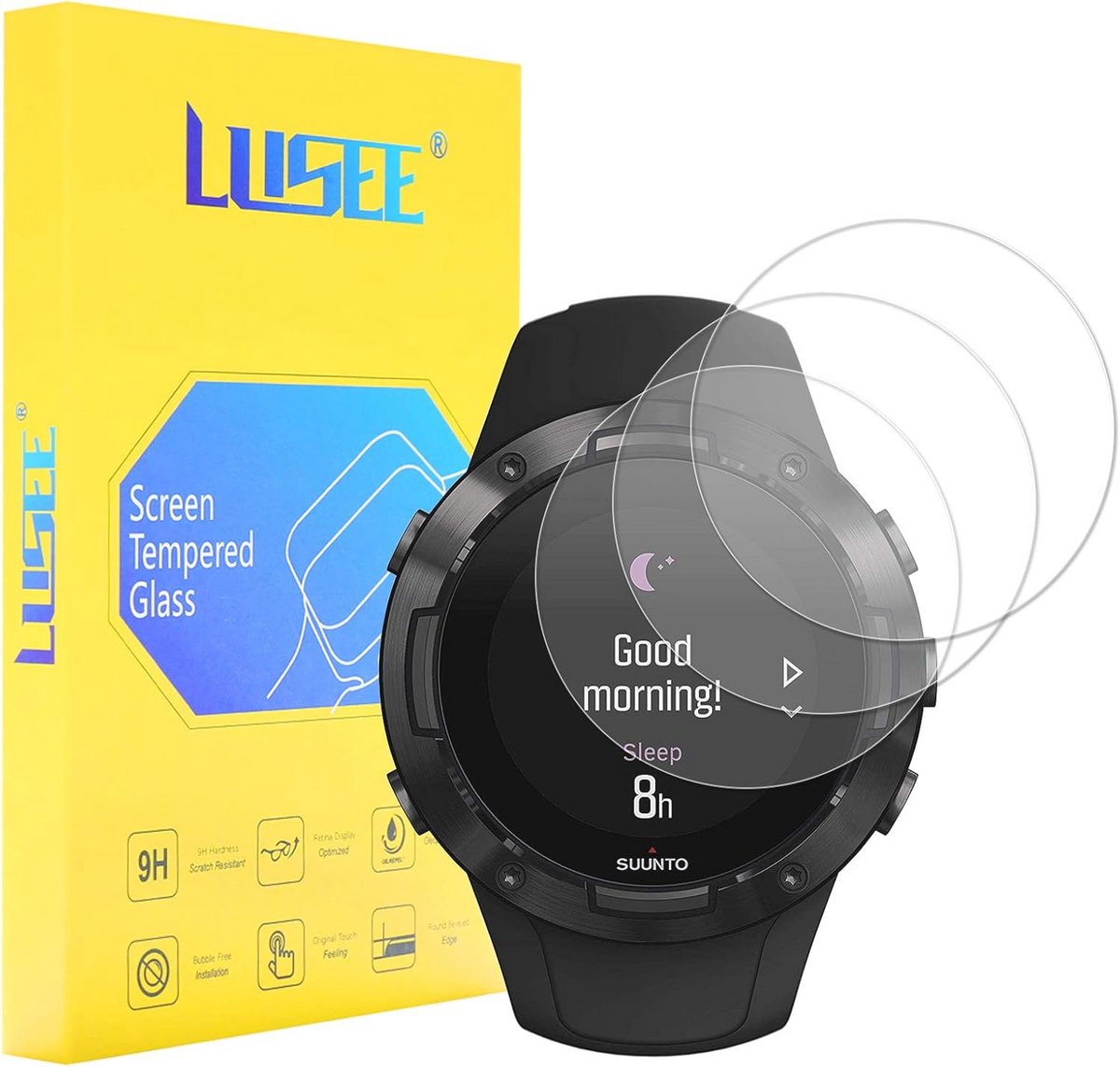 Universele Gehard Glas Displaybeschermfolie voor Smartwatches - 33 mm, Krasbestendig en Antivingerafdruk