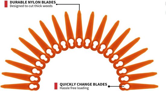 Verpakking van 100 compatibele messen voor Stihl PolyCut 2-2 PolyCut 3-2, FSA 45 FSA 57 FSE 52, kunststof messen voor Stihl snoerloze trimmer H166 van Oregon — afbeelding 4