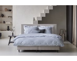 Dreamers Den - Dekbedovertrek Mariam- TC 400 - Egyptisch Katoen satijn - Licht blauw - 200 x 200/220 cm - tweepersoons