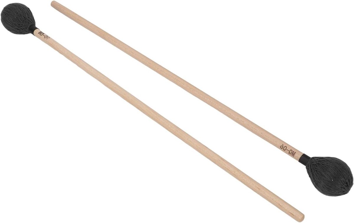 1 Pair of Marimba Gels - Smooth Surface Maple Grip Sticks for Percussion Instruments Beginners - Comfortable Medium Hard - Black