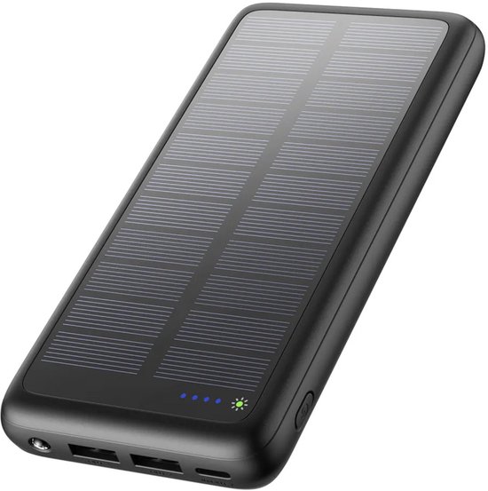 Blynk Powerbank Solar - 27.000 mAh - Zonneenergie - Solar Charger - Noodpakket - Zwart - Ingebouwde Zaklamp - 22.5W snellader