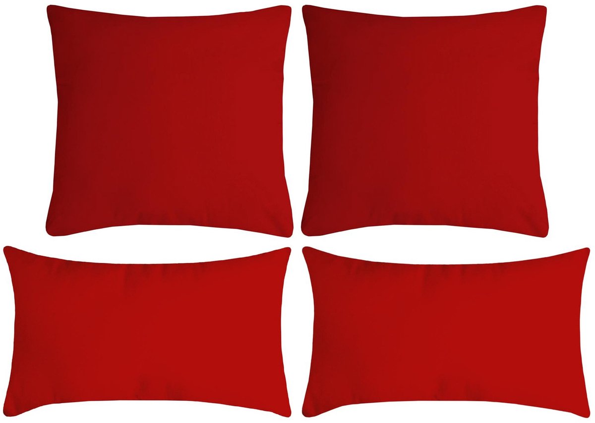 Coussin Déco Nelson 40x40cm - 100% Polyester Rouge | Épais Et Doux Pour Salon Moderne