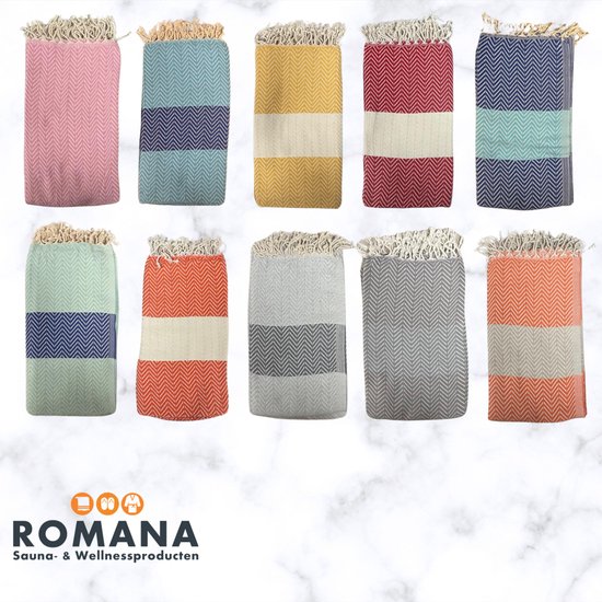 Serviette hammam | La Flèche | Bleu aqua | 100 x 180 cm | Plage | Sauna / Bien-être | Vacances | À la maison