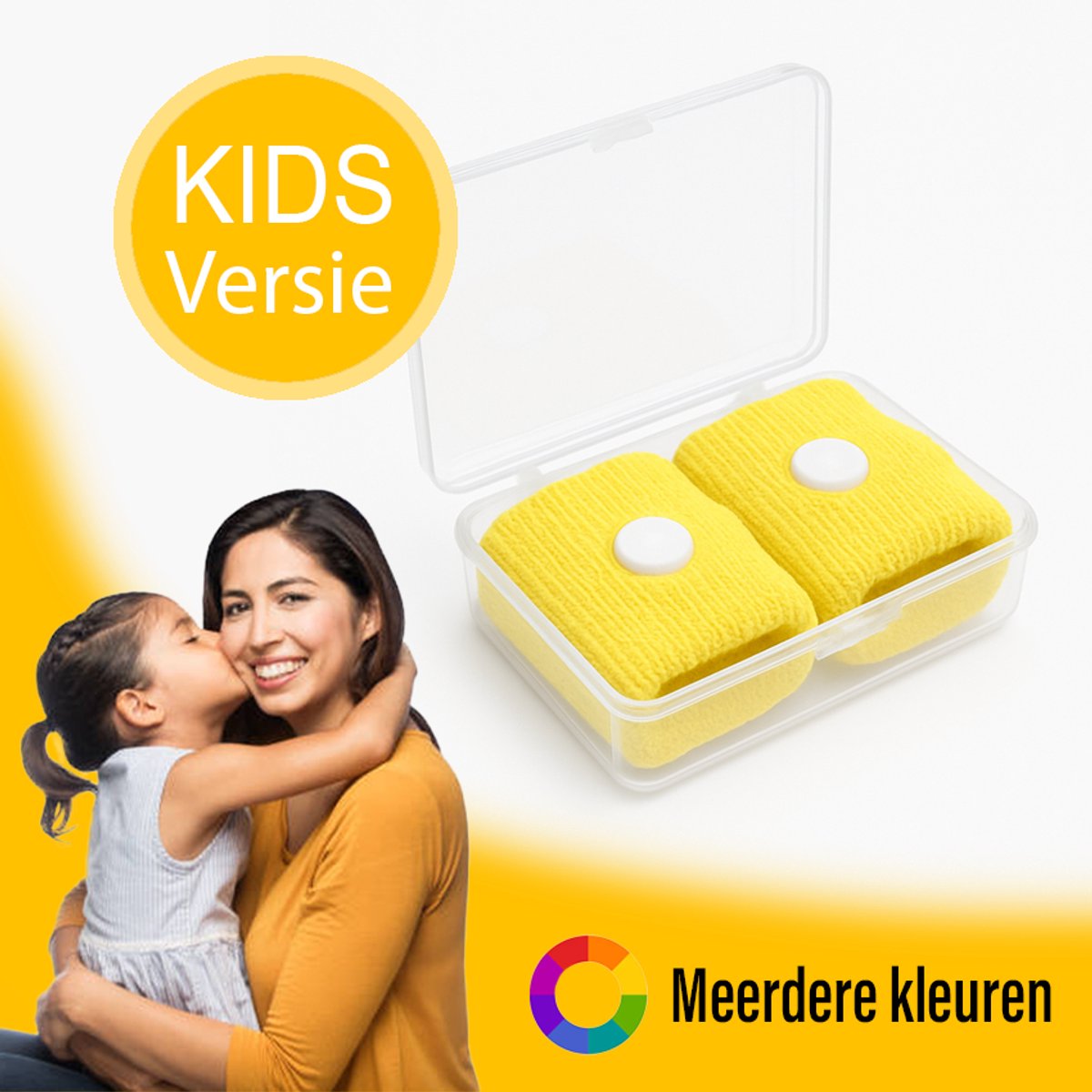 Kinderen Anti Misselijkheid Bandjes 2 stuks - Zeeziekte - Reisziekte - Anti Wagenziekte - Polsbandje - Geel