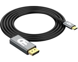 Drivv. USB C naar Displayport Kabel - 8K 60Hz 4K 120Hz - Thunderbolt 3 - Geschikt Voor Apple / iMac / Macbook (Pro) - 1.8 meter