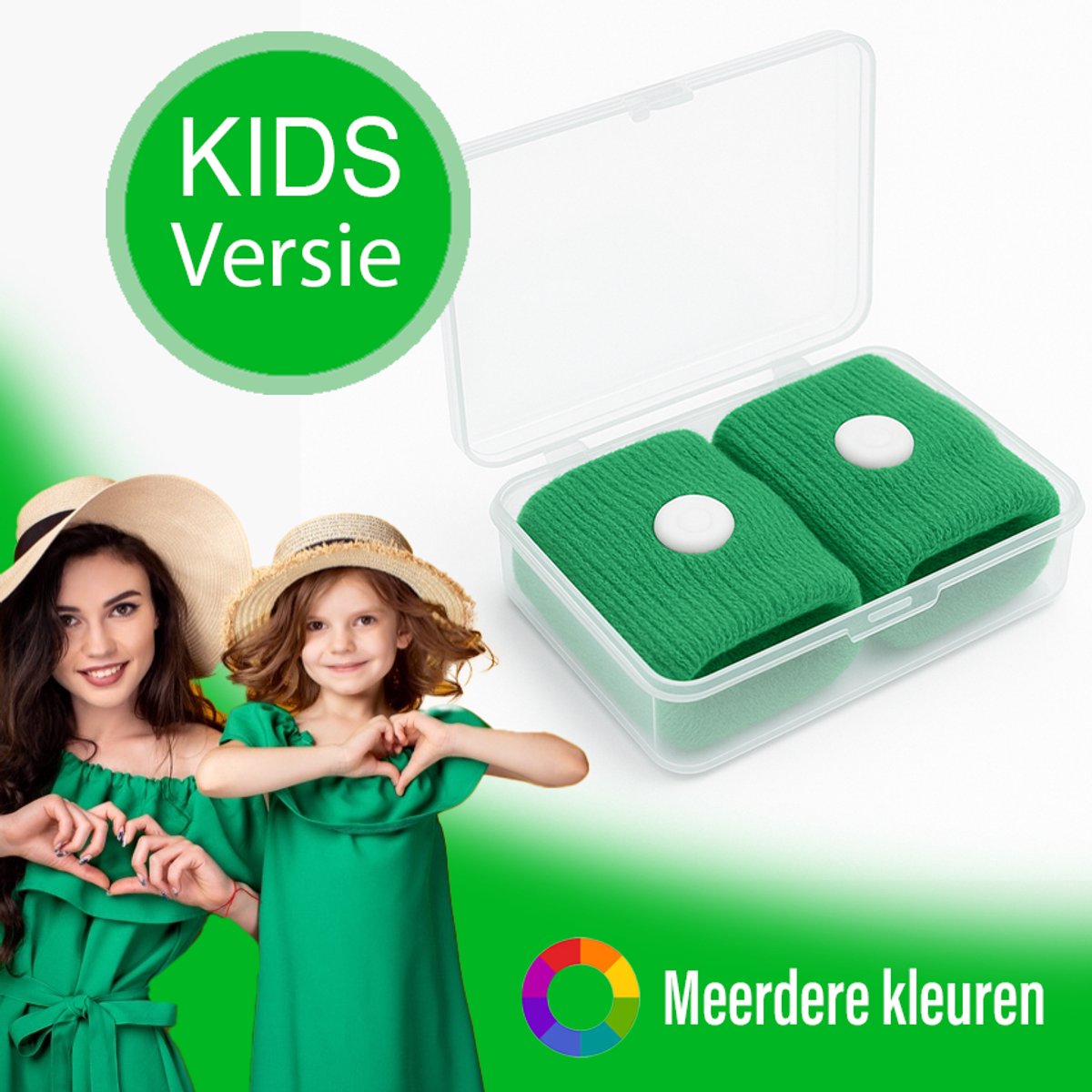 Kinderen Anti Misselijkheid Bandjes 2 stuks - Zeeziekte - Reisziekte - Anti Wagenziekte - Polsbandje - Groen