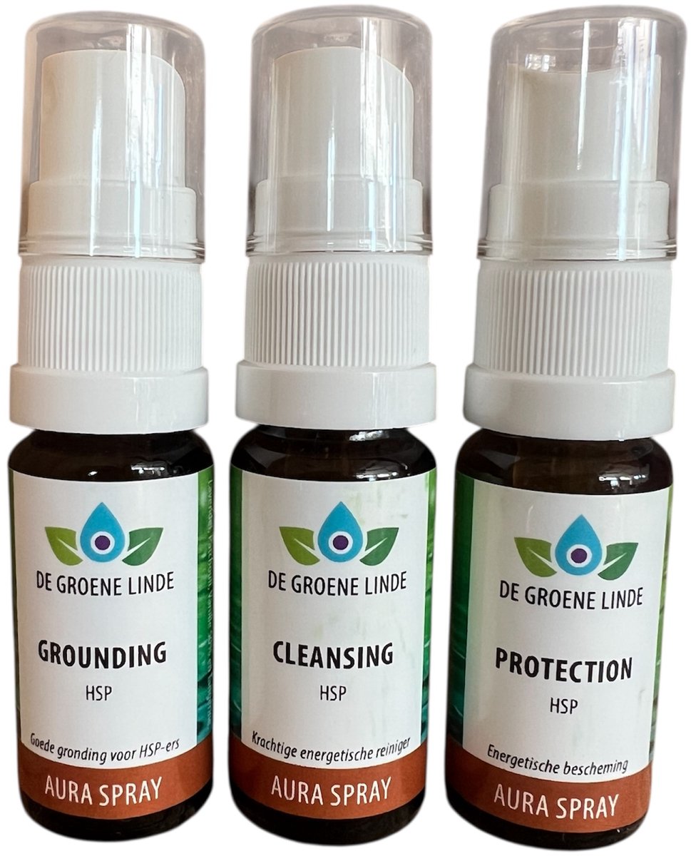 Goedkoopste De groene linde - HSP auraspray - set van 3 - cleansing - grounding - protection - 3x10ml